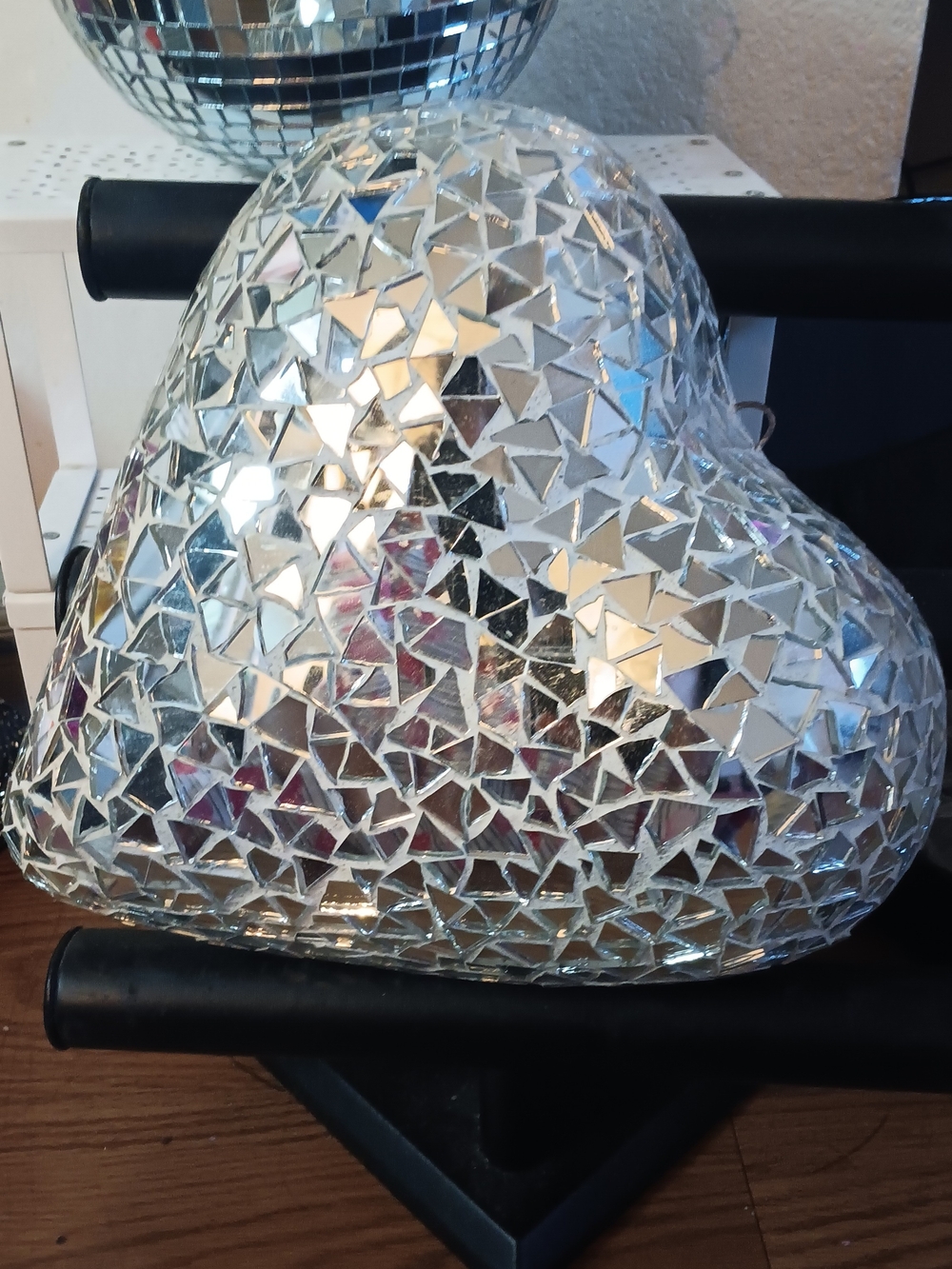 Silver Mosaic Heart Decorative Accent - Home Art